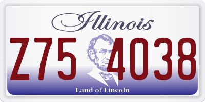 IL license plate Z754038