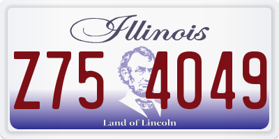 IL license plate Z754049