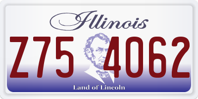 IL license plate Z754062
