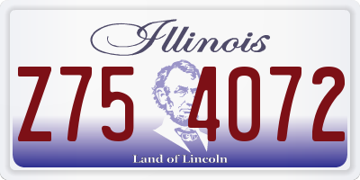 IL license plate Z754072