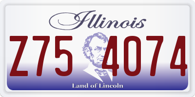 IL license plate Z754074