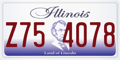 IL license plate Z754078