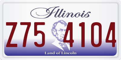IL license plate Z754104