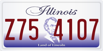 IL license plate Z754107