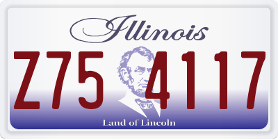 IL license plate Z754117