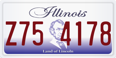 IL license plate Z754178