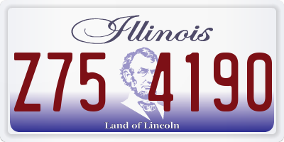 IL license plate Z754190