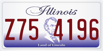 IL license plate Z754196