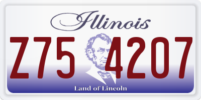 IL license plate Z754207