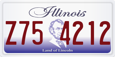 IL license plate Z754212
