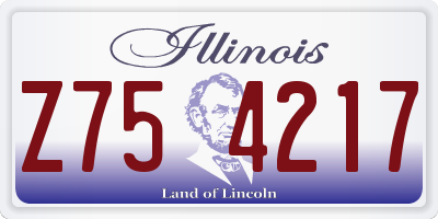 IL license plate Z754217