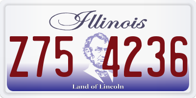 IL license plate Z754236