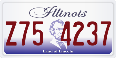 IL license plate Z754237