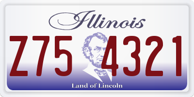 IL license plate Z754321