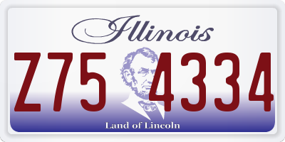 IL license plate Z754334