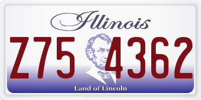 IL license plate Z754362