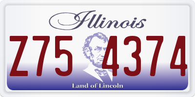 IL license plate Z754374