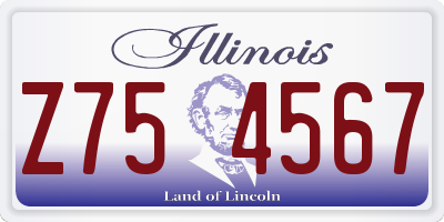 IL license plate Z754567
