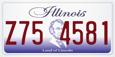 IL license plate Z754581