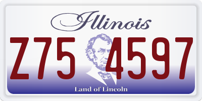 IL license plate Z754597