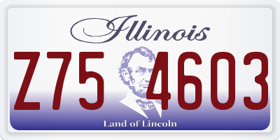 IL license plate Z754603