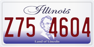 IL license plate Z754604