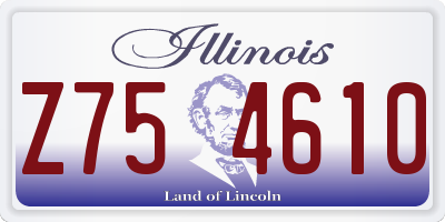 IL license plate Z754610