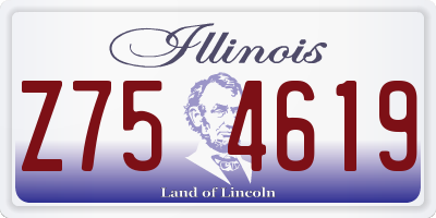 IL license plate Z754619