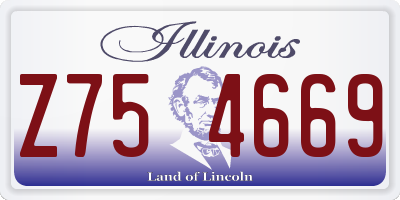 IL license plate Z754669