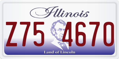 IL license plate Z754670