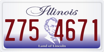 IL license plate Z754671
