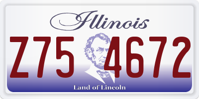 IL license plate Z754672