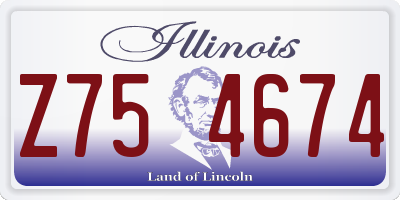 IL license plate Z754674
