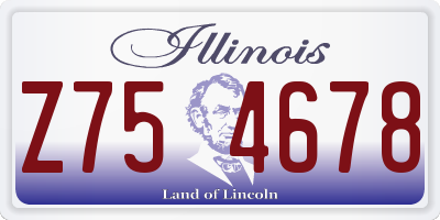 IL license plate Z754678