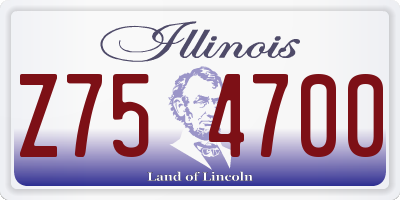 IL license plate Z754700