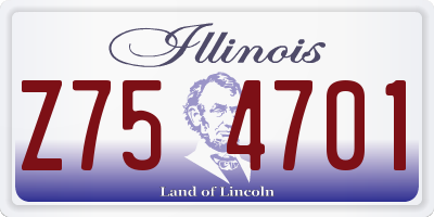 IL license plate Z754701