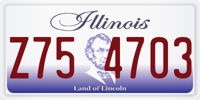 IL license plate Z754703
