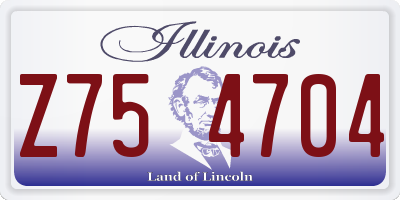 IL license plate Z754704