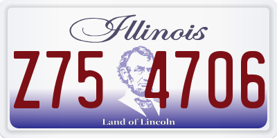 IL license plate Z754706