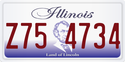 IL license plate Z754734