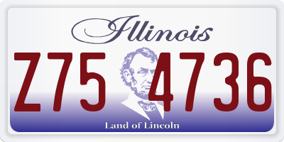 IL license plate Z754736