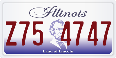 IL license plate Z754747