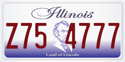 IL license plate Z754777
