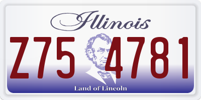 IL license plate Z754781