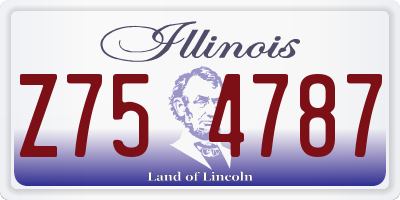 IL license plate Z754787