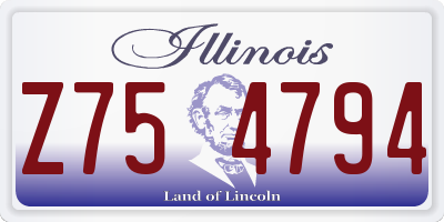 IL license plate Z754794