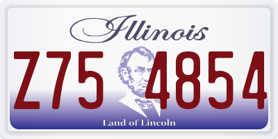 IL license plate Z754854