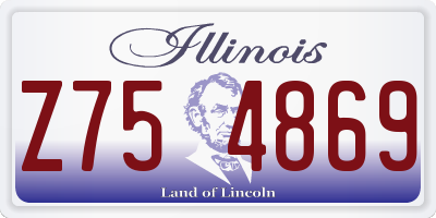 IL license plate Z754869