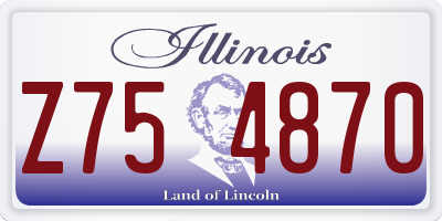 IL license plate Z754870
