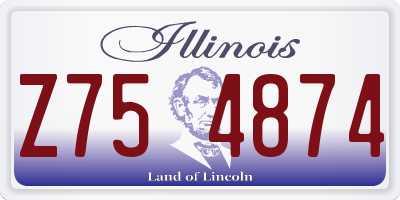 IL license plate Z754874
